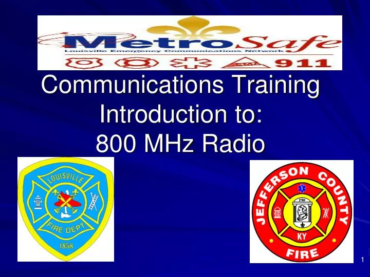 communications training introduction to 800 mhz radio