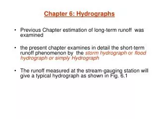Chapter 6: Hydrographs