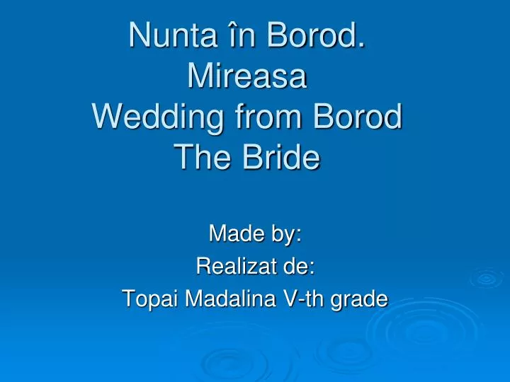 nunta n borod mireasa wedding from borod the bride