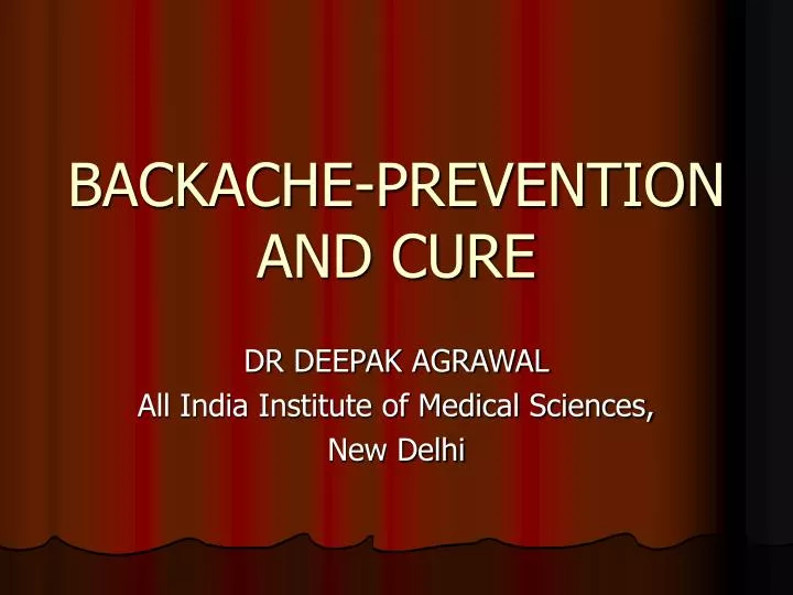backache prevention and cure