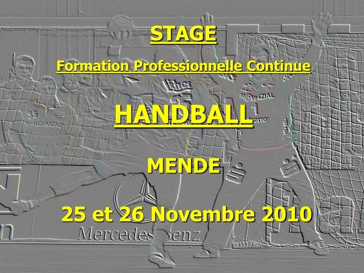 stage formation professionnelle continue handball mende 25 et 26 novembre 2010
