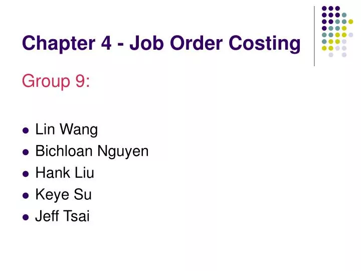 chapter 4 job order costing