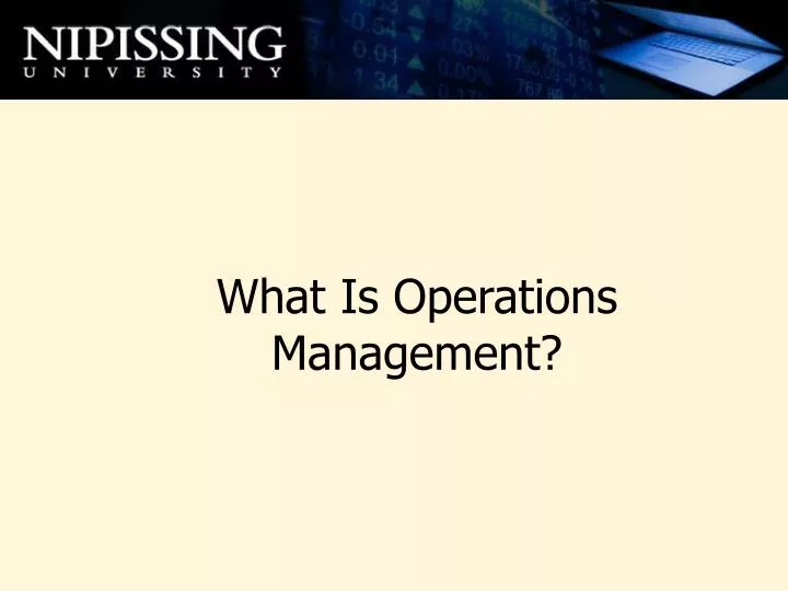 what is operations management