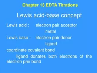 Chapter 13 EDTA Titrations