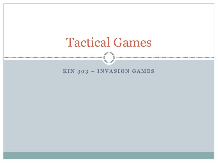 tactical games