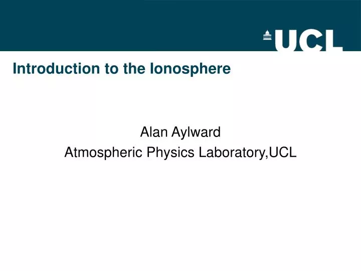 introduction to the ionosphere