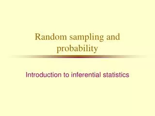 Random sampling and probability
