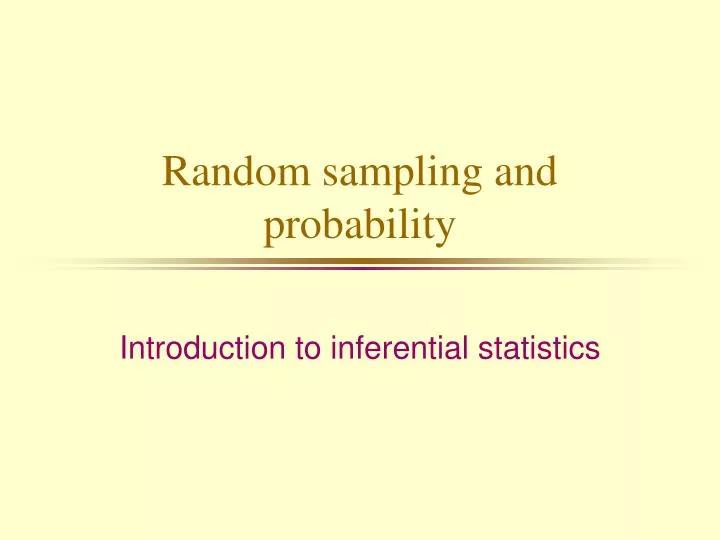 random sampling and probability