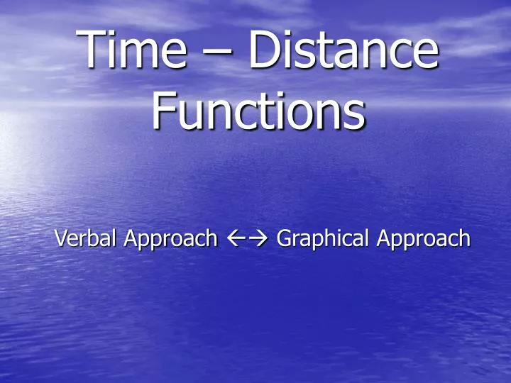 time distance functions
