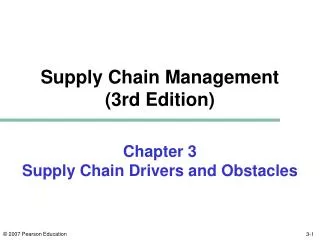 Chapter 3 Supply Chain Drivers and Obstacles