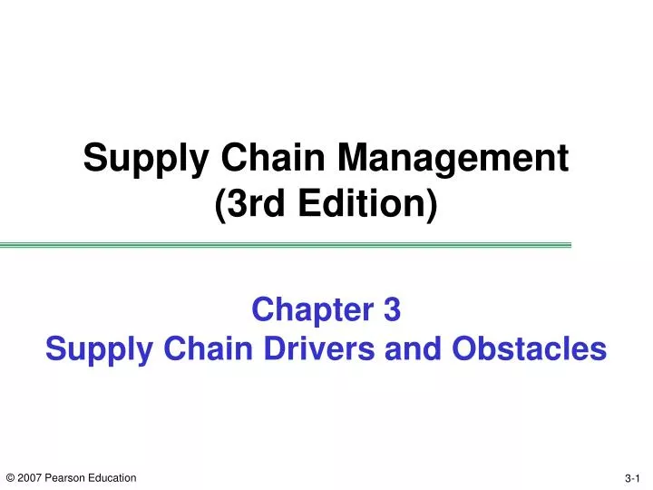 chapter 3 supply chain drivers and obstacles