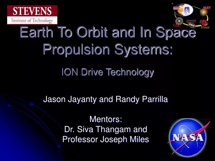 earth to orbit and in space propulsion systems ion drive technology