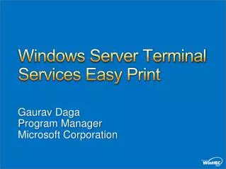 Windows Server Terminal Services Easy Print