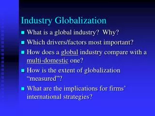 Industry Globalization