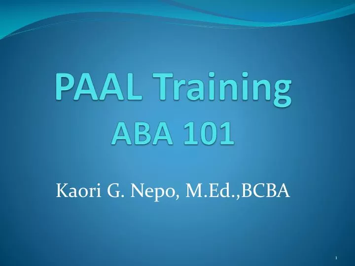 paal training aba 101
