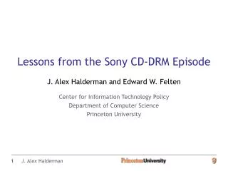 Lessons from the Sony CD-DRM Episode