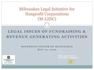 Milwaukee Legal Initiative for Nonprofit Corporations (M-LINC)