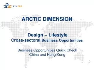 ARCTIC DIMENSION Design – Lifestyle Cross-sectoral Business Opportunities
