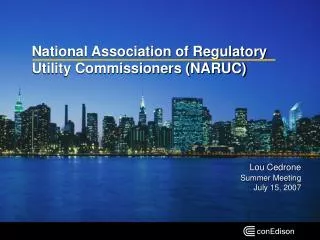 National Association of Regulatory Utility Commissioners (NARUC)