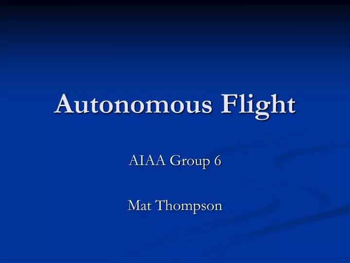 autonomous flight