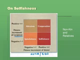 On Selfishness