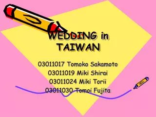 WEDDING in TAIWAN