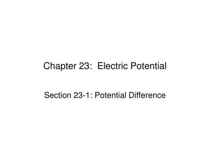 chapter 23 electric potential