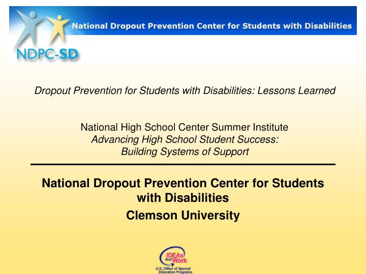 national dropout prevention center for students with disabilities clemson university