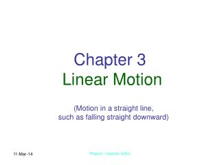 Chapter 3 Linear Motion