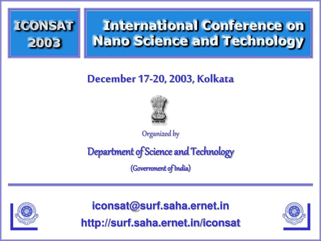 PPT - Organized by Department of Science and Technology (Government of ...