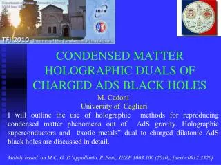 CONDENSED MATTER HOLOGRAPHIC DUALS OF CHARGED ADS BLACK HOLES