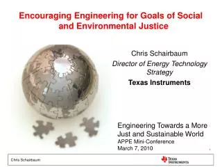 Encouraging Engineering for Goals of Social and Environmental Justice