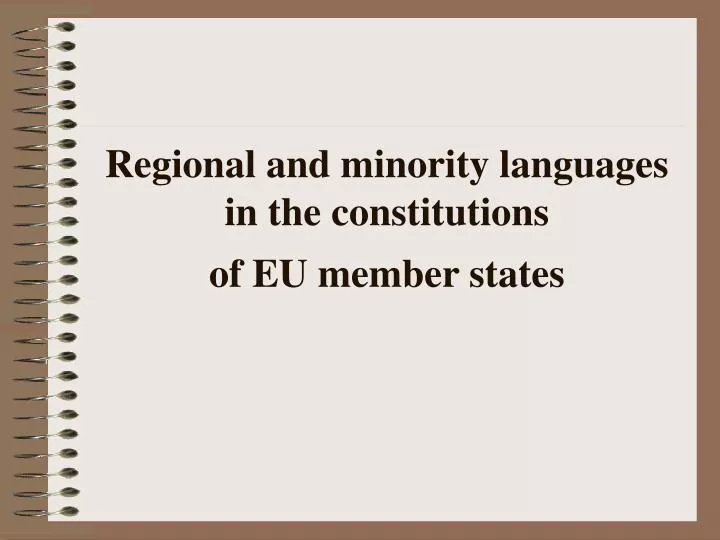 regional and minority languages in the constitutions of eu member states