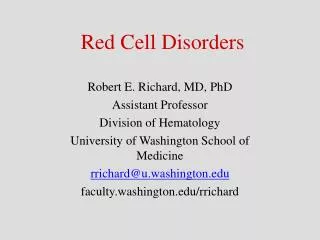Red Cell Disorders