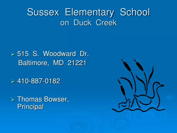 sussex elementary school on duck creek