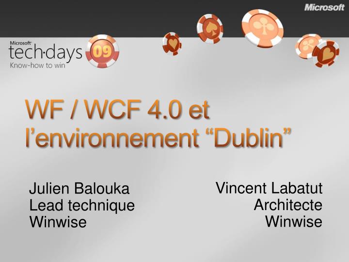 wf wcf 4 0 et l en vironnement dublin