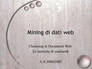 Mining di dati web