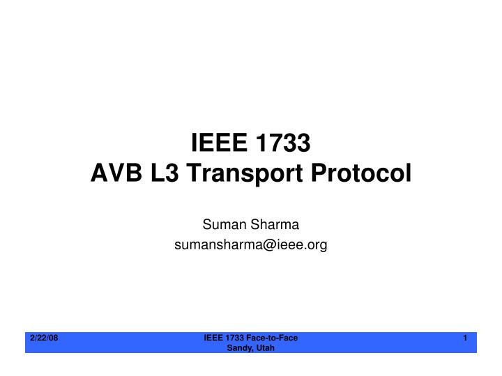 ieee 1733 avb l3 transport protocol