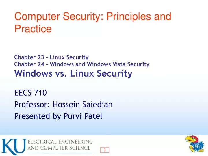 chapter 23 linux security chapter 24 windows and windows vista security windows vs linux security