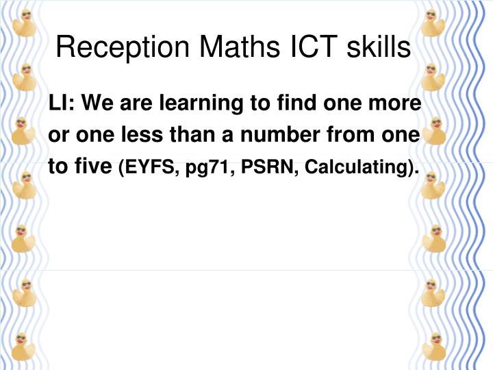 reception maths ict skills