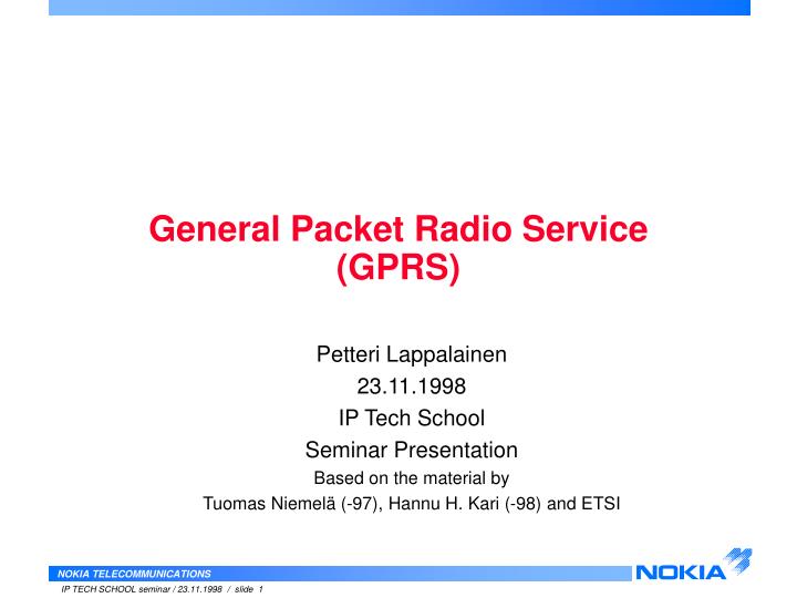 general packet radio service gprs