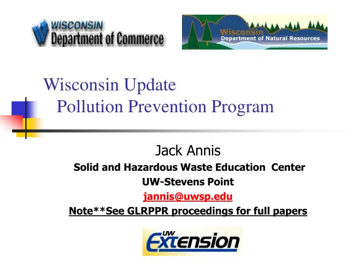 wisconsin update pollution prevention program