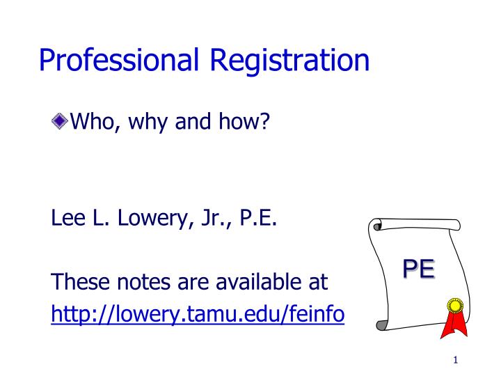 professional registration