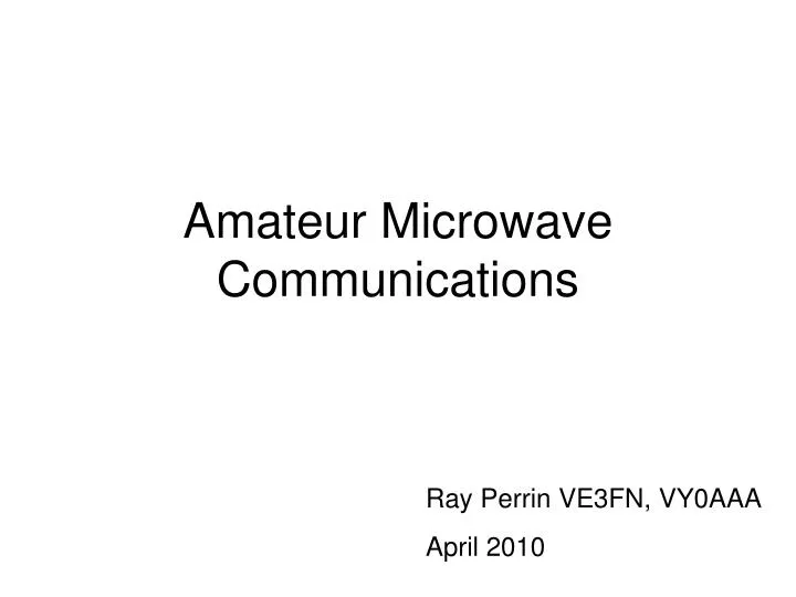 amateur microwave communications