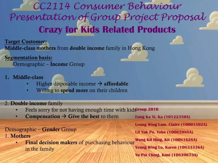cc2114 consumer behaviour presentation of group project proposal