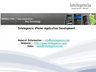 Intelegencia iPhone Application Development