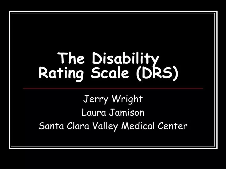 the disability rating scale drs