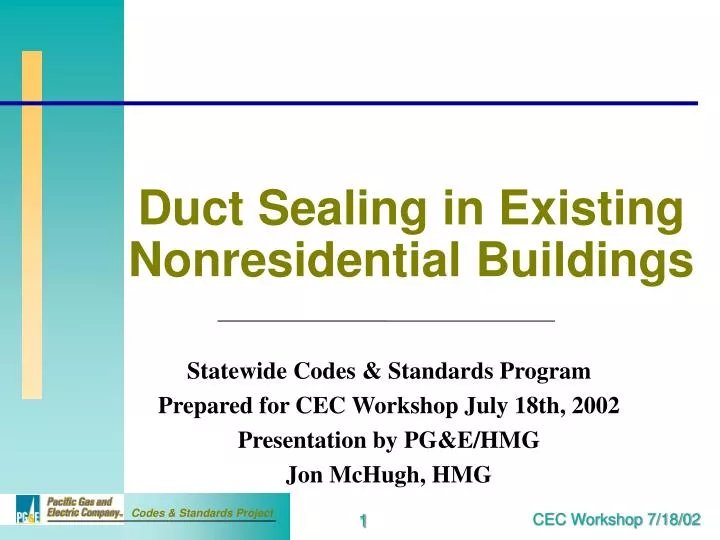 duct sealing in existing nonresidential buildings