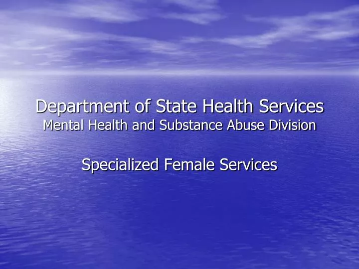 department of state health services mental health and substance abuse division