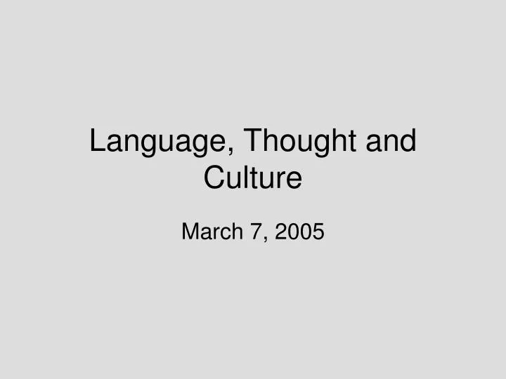 language thought and culture